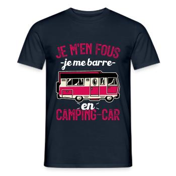 Je m'en fous je me barre en camping-car - T-shirt homme - marine - Devant - AI Model Male 178 light (178cm)