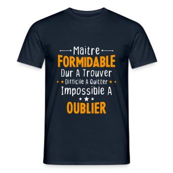 Maître Formidable Idée Cadeau Maître D'école - T-shirt homme - marine - Devant - AI Model Male 178 light (178cm)