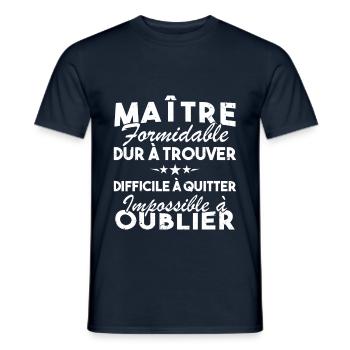 Maître formidable, Cadeau Maître école - T-shirt homme - marine - Devant - AI Model Male 178 light (178cm)