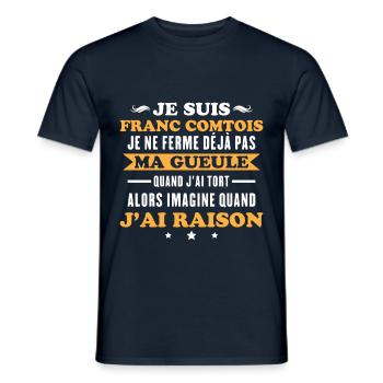 Franc Comtois Ich halte meinen Mund nicht Franche Comté - Männer T-Shirt - Navy - Vorne - AI Model Male 178 light (178cm)