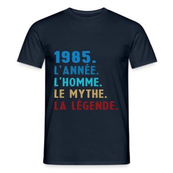 1985 Jahr Mann Mythos Legende - Männer T-Shirt - Navy - Vorne - AI Model Male 178 light (178cm)