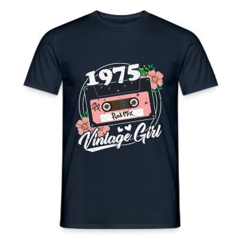 50 ans Vintage Rétro Femmes 1975 Anniversaire - T-shirt homme - marine - Devant - AI Model Male 178 light (178cm)