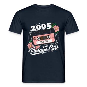 20 ans Vintage Femmes 2005 Anniversaire - T-shirt homme - marine - Devant - AI Model Male 178 light (178cm)