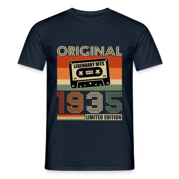 1935 Vintage Retro Cadeau D’anniversaire 90 Ans - T-shirt homme - marine - Devant - AI Model Male 178 light (178cm)