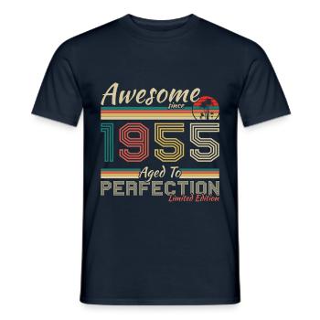 1955 Vintage Retro Jubiläumsgeschenk - Männer T-Shirt - Navy - Vorne - AI Model Male 178 light (178cm)