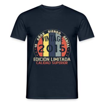 10 Jahre Geburtstagsgeschenk aus dem Jahr 2015 - Männer T-Shirt - Navy - Vorne - AI Model Male 178 light (178cm)