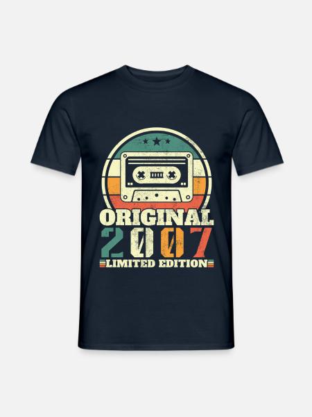 2007 Vintage Retro Geburtstagsgeschenk - Männer T-Shirt - Navy