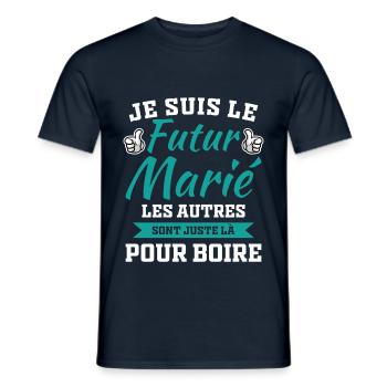 Je suis le futur marié humour cadeau futur marié - T-shirt homme - marine - Devant - AI Model Male 178 light (178cm)