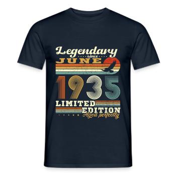 June 1935 Vintage Birthday Gift Retro - Men's T-Shirt - navy - Front - AI Model Male 178 light (178cm)