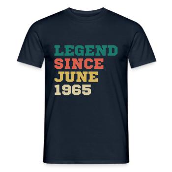 Légende depuis juin 1965 cadeau d’anniversaire - T-shirt homme - marine - Devant - AI Model Male 178 light (178cm)