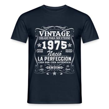50ème Anniversaire 50ème Anniversaire Millésime 1975 - T-shirt homme - marine - Devant - AI Model Male 178 light (178cm)