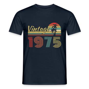 1975 Vintage Retro Geburtstagsgeschenk - Männer T-Shirt - Navy - Vorne - AI Model Male 178 light (178cm)