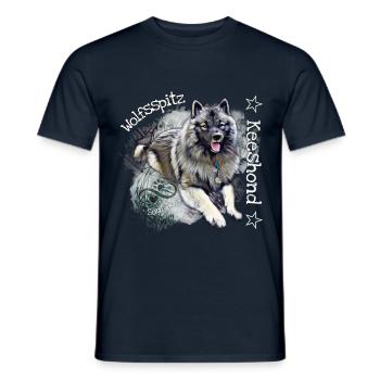 Wolfsspitz Shirt Accessoires - Keeshond Seelenhund - Männer T-Shirt - Navy - Vorne - AI Model Male 178 light (178cm)
