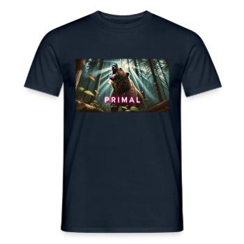 PRIMAL OURS - T-shirt homme - marine - Devant - AI Model Male 178 light (178cm)
