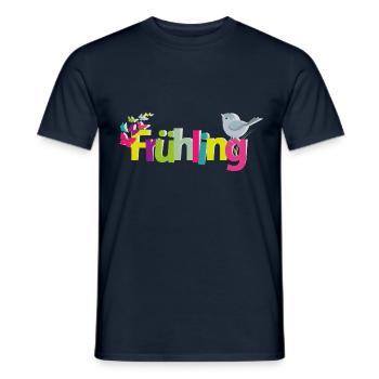 Frühling - Männer T-Shirt - Navy - Vorne - AI Model Male 178 light (178cm)