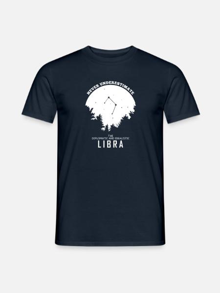 Waage Horoskop Sternzeichen Geschenk - Männer T-Shirt - Navy