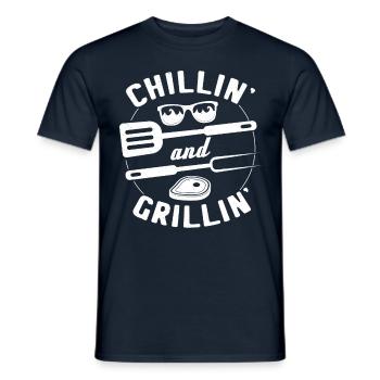 BBQ Barbecue Griller Barbecue Grill Saison BBQ Détente - T-shirt homme - marine - Devant - AI Model Male 178 light (178cm)