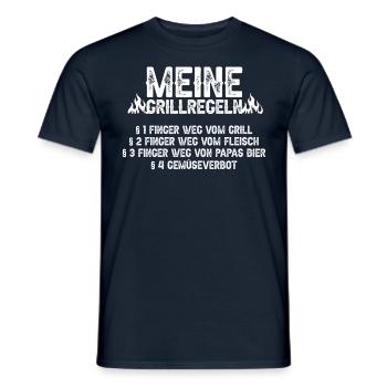 Grillregeln Grillmeister Grill BBQ Auftragsgriller - Männer T-Shirt - Navy - Vorne - AI Model Male 178 light (178cm)