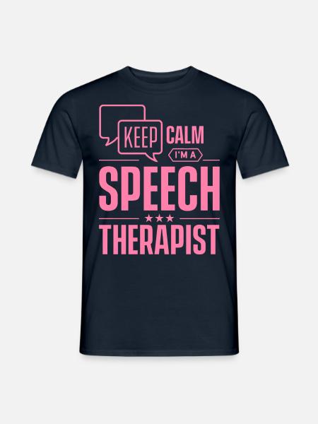 Blijf rustig Ik ben logopedist Logopedie Logopedie - Heren T-shirt - navy
