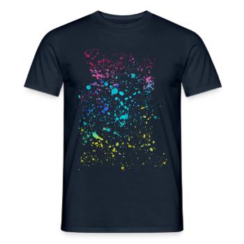 artwork,colorful dots,art,painting,abstract - Men's T-Shirt - navy - Front - AI Model Male 178 light (178cm)