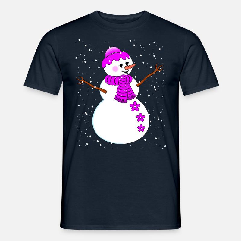 Schneemann Dame - Männer T-Shirt - Navy