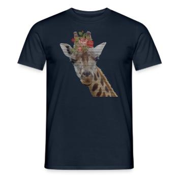 Giraffe Pixel Design - Men's T-Shirt - navy - Front - AI Model Male 178 light (178cm)