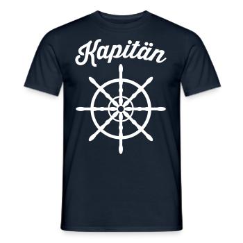 Kapitän Segeln Segelboot Steuerrad Boot - Männer T-Shirt - Navy - Vorne - AI Model Male 178 light (178cm)
