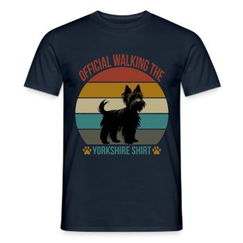 Chemise officielle Walking the Yorkshire Terrier - T-shirt homme - marine - Devant - AI Model Male 178 light (178cm)