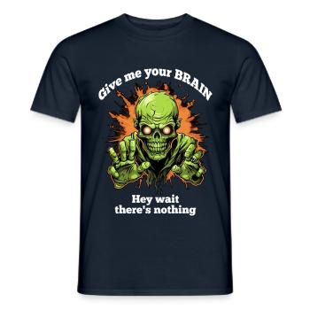 Funny Halloween Tshirt Zombie Shirt Halloween - Men's T-Shirt - navy - Front - AI Model Male 178 light (178cm)