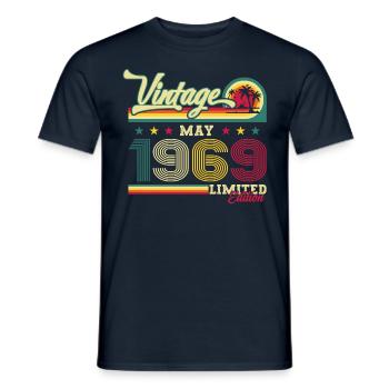 Original Juin 1969 Millésime 1969 Anniversaire 1969 - T-shirt homme - marine - Devant - AI Model Male 178 light (178cm)