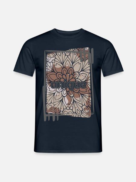 Einzigartige Brown Camouflage Mandala - Männer T-Shirt - Navy