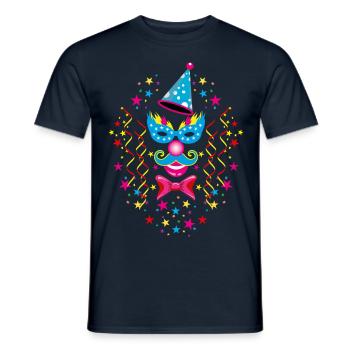 14 Carnival Clown Costume - Men's T-Shirt - navy - Front - AI Model Male 178 light (178cm)