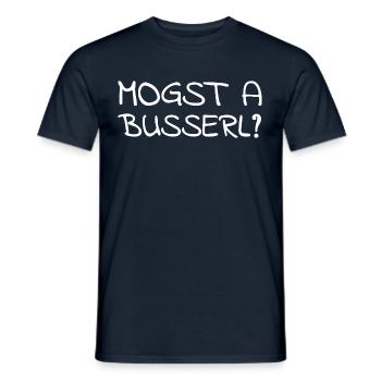Mogst A Busserl? Küsschen? Bairisch Dialekt - Männer T-Shirt - Navy - Vorne - AI Model Male 178 light (178cm)