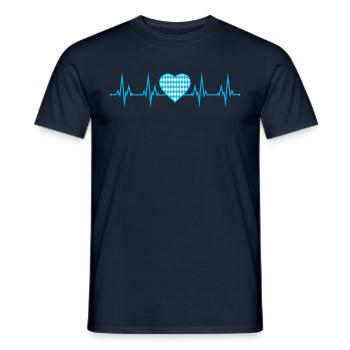 ECG Battement de cœur en Bavière - T-shirt homme - marine - Devant - AI Model Male 178 light (178cm)