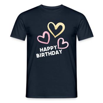 Happy Birthday - Männer T-Shirt - Navy - Vorne - AI Model Male 178 light (178cm)