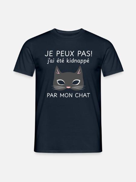 Je peux pas j’ai été kidnappé par mon chat humor - T-shirt homme - marine