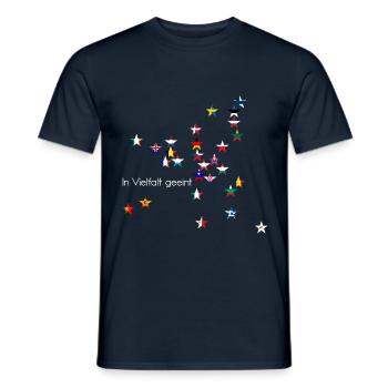 L’Europe Étoiles Drapeaux Uni dans la diversité - T-shirt homme - marine - Devant - AI Model Male 178 light (178cm)