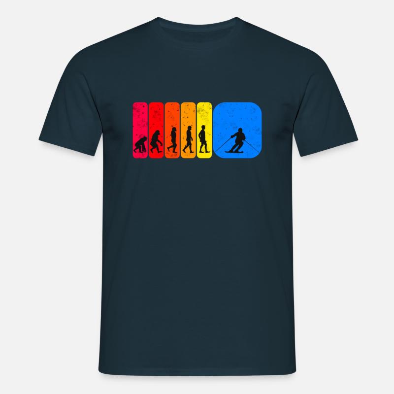 Skiing evolution skier gift idea - Men's T-Shirt - navy