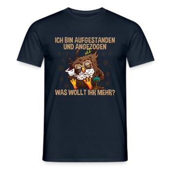 Morgenmuffel Aufgestanden Und Angezogen - Männer T-Shirt - Navy - Vorne - AI Model Male 178 light (178cm)