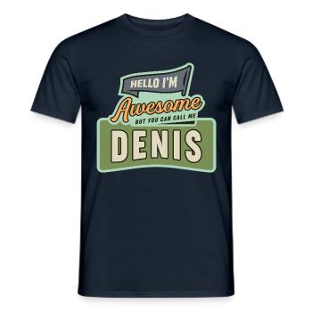 Bonjour je suis génial Denis Drôle de nom Denis - T-shirt homme - marine - Devant - AI Model Male 178 light (178cm)