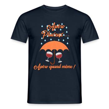 apéro pluvieux - T-shirt homme - marine - Devant - AI Model Male 178 light (178cm)