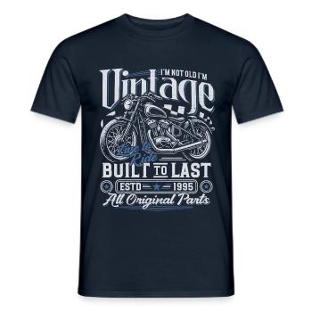 1995 Vintage Born Motorcycle Birthday Gift - Men's T-Shirt - navy - Front - AI Model Male 178 light (178cm)