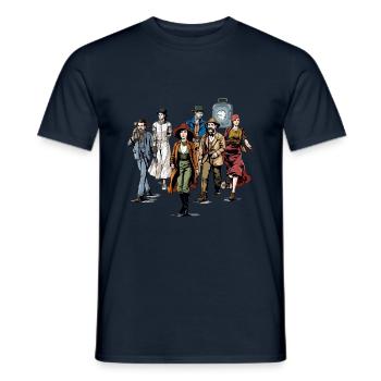 Time travelers - Men's T-Shirt - navy - Front - AI Model Male 178 light (178cm)