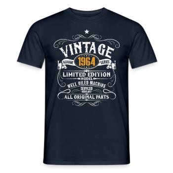 55ème anniversaire - Cadeau drôle 1964 - T-shirt homme - marine - Devant - AI Model Male 178 light (178cm)