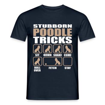 Stubborn Poodle Tricks design - Men's T-Shirt - navy - Front - AI Model Male 178 light (178cm)