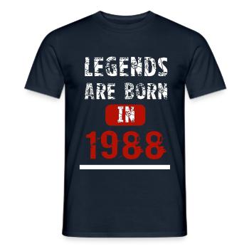 Legends Are Born In 1988 - Men's T-Shirt - navy - Front - AI Model Male 178 light (178cm)