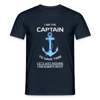 I Am Captain White - Men's T-Shirt - navy - Front - AI Model Male 178 light (178cm)
