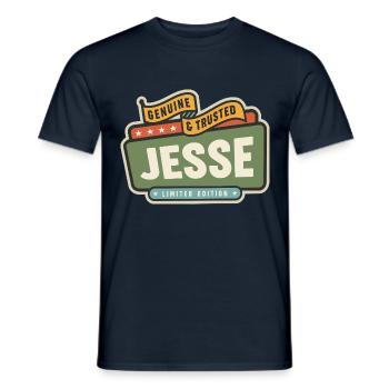 Jesse Echter und vertrauenswürdiger lustiger Name Jesse - Männer T-Shirt - Navy - Vorne - AI Model Male 178 light (178cm)