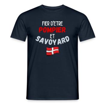 POMPIER ET SAVOYARD - T-shirt homme - marine - Devant - AI Model Male 178 light (178cm)