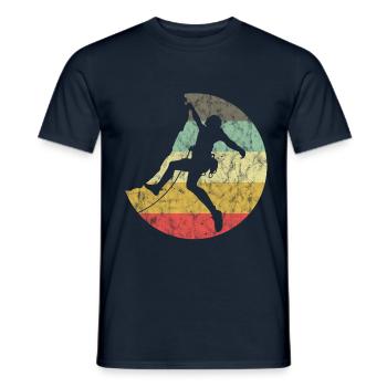 Mountaineering Climbing Gift Bouldering Retro Cool - Men's T-Shirt - navy - Front - AI Model Male 178 light (178cm)
